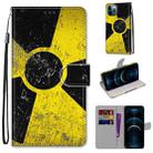 For iPhone 12 Pro Max Coloured Drawing Cross Texture Horizontal Flip PU Leather Case with Holder & Card Slots & Wallet & Lanyard(Yellow Black Logo) - 1