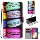 For iPhone X / XS Coloured Drawing Cross Texture Horizontal Flip PU Leather Case with Holder & Card Slots & Wallet & Lanyard(Colorful Cakes) - 1