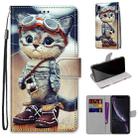 For iPhone XR Coloured Drawing Cross Texture Horizontal Flip PU Leather Case with Holder & Card Slots & Wallet & Lanyard(Leather Shoes Cat) - 1