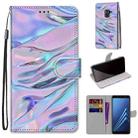 For Samsung Galaxy A8 2018 Coloured Drawing Cross Texture Horizontal Flip PU Leather Case with Holder & Card Slots & Wallet & Lanyard(Fluorescent Water Pattern) - 1