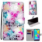 For Samsung Galaxy M01 Coloured Drawing Cross Texture Horizontal Flip PU Leather Case with Holder & Card Slots & Wallet & Lanyard(Gradient Colorful Flower) - 1