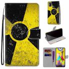 For Samsung Galaxy M31 Coloured Drawing Cross Texture Horizontal Flip PU Leather Case with Holder & Card Slots & Wallet & Lanyard(Yellow and Black Signs) - 1