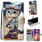 For Samsung Galaxy M31s Coloured Drawing Cross Texture Horizontal Flip PU Leather Case with Holder & Card Slots & Wallet & Lanyard(Leather Shoes Cat) - 1
