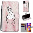 For Samsung Galaxy M31s Coloured Drawing Cross Texture Horizontal Flip PU Leather Case with Holder & Card Slots & Wallet & Lanyard(Pink Hands Than Hearts) - 1