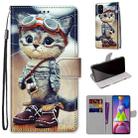 For Samsung Galaxy M51 Coloured Drawing Cross Texture Horizontal Flip PU Leather Case with Holder & Card Slots & Wallet & Lanyard(Leather Shoes Cat) - 1