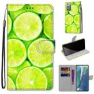 For Samsung Galaxy Note20 Coloured Drawing Cross Texture Horizontal Flip PU Leather Case with Holder & Card Slots & Wallet & Lanyard(Lime) - 1