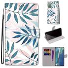 For Samsung Galaxy Note20 Coloured Drawing Cross Texture Horizontal Flip PU Leather Case with Holder & Card Slots & Wallet & Lanyard(Pink Green Needles) - 1