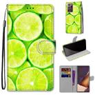 For Samsung Galaxy Note20 Ultra Coloured Drawing Cross Texture Horizontal Flip PU Leather Case with Holder & Card Slots & Wallet & Lanyard(Lime) - 1