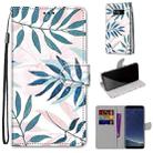For Samsung Galaxy S8 Coloured Drawing Cross Texture Horizontal Flip PU Leather Case with Holder & Card Slots & Wallet & Lanyard(Pink Green Needles) - 1