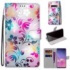 For Samsung Galaxy S10 Coloured Drawing Cross Texture Horizontal Flip PU Leather Case with Holder & Card Slots & Wallet & Lanyard(Gradient Colorful Flower) - 1