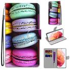 For Samsung Galaxy S21 5G Coloured Drawing Cross Texture Horizontal Flip PU Leather Case with Holder & Card Slots & Wallet & Lanyard(Colorful Layer Cake) - 1