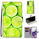For Samsung Galaxy S21+ 5G Coloured Drawing Cross Texture Horizontal Flip PU Leather Case with Holder & Card Slots & Wallet & Lanyard(Lime) - 1