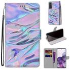 For Samsung Galaxy S21+ 5G Coloured Drawing Cross Texture Horizontal Flip PU Leather Case with Holder & Card Slots & Wallet & Lanyard(Fluorescent Water Pattern) - 1
