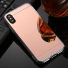 For iPhone X / XS TPU + Acrylic Luxury Plating Mirror Phone Case Cover(Rose Gold) - 1