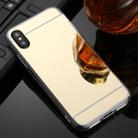 For iPhone X / XS TPU + Acrylic Luxury Plating Mirror Phone Case Cover(Gold) - 1