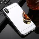 For iPhone X / XS TPU + Acrylic Luxury Plating Mirror Phone Case Cover(Silver) - 1