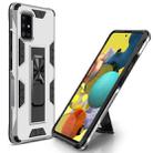 For Samsung Galaxy A51 Soldier Armor Shockproof TPU + PC Magnetic Protective Case with Holder(Silver) - 1