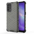 For Oppo Reno5 5G Shockproof Honeycomb PC + TPU Case(Black) - 1