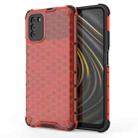 For Xiaomi Poco M3 Shockproof Honeycomb PC + TPU Case(Red) - 1