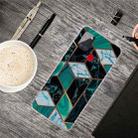 For Samsung Galaxy A21s Marble Shockproof  TPU Protective Case(Rhombus Dark Green) - 1