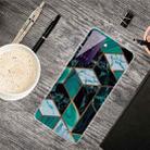 For Samsung Galaxy S21 5G Marble Shockproof TPU Protective Case(Rhombus Dark Green) - 1