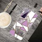 For Samsung Galaxy S21 5G Marble Shockproof TPU Protective Case(Rhombus Gray Purple) - 1