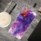 For Samsung Galaxy S21 Ultra 5G Marble Shockproof TPU Protective Case(Abstract Purple) - 1