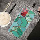 For Samsung Galaxy S21 Ultra 5G Marble Shockproof TPU Protective Case(Rhombus Green) - 1