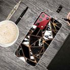 For Samsung Galaxy S21 Ultra 5G Marble Shockproof TPU Protective Case(Rhombus Black) - 1