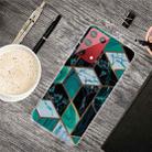 For Samsung Galaxy S21 Ultra 5G Marble Shockproof TPU Protective Case(Rhombus Dark Green) - 1