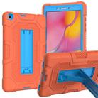 For Samsung Galaxy Tab A 8.0 (2019) / T290 Contrast Color Robot Shockproof Silicone + PC Protective Case with Holder(Orange Blue) - 1