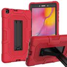 For Samsung Galaxy Tab A 8.0 (2019) / T290 Contrast Color Robot Shockproof Silicone + PC Protective Case with Holder(Red Black) - 1