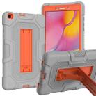 For Samsung Galaxy Tab A 8.0 (2019) / T290 Contrast Color Robot Shockproof Silicone + PC Protective Case with Holder(Grey Orange) - 1