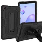 For Samsung Galaxy Tab A 8.4 (2020) / T307 Contrast Color Robot Shockproof Silicone + PC Protective Case with Holder(Black) - 1