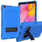 For Samsung Galaxy Tab A 10.1 (2019) / T510 Contrast Color Robot Shockproof Silicone + PC Protective Case with Holder(Blue Black) - 1