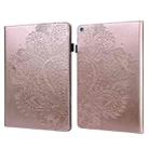 For Amazon Kindle Fire HD 10 2016/2017/2018/2019 Peacock Embossed Pattern TPU + PU Horizontal Flip Leather Case with Holder & Card Slots & Wallet & Sleep / Wake-up Function(Rose Gold) - 1