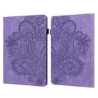 For Amazon Kindle Fire HD 10 2016/2017/2018/2019 Peacock Embossed Pattern TPU + PU Horizontal Flip Leather Case with Holder & Card Slots & Wallet & Sleep / Wake-up Function(Purple) - 1