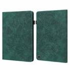 For Amazon Kindle Fire HD 8 2020 Peacock Embossed Pattern TPU + PU Horizontal Flip Leather Case with Holder & Card Slots & Wallet & Sleep / Wake-up Function(Green) - 1