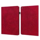 For Amazon Kindle Fire HD 8 2016/2017/2018/2019 Peacock Embossed Pattern TPU + PU Horizontal Flip Leather Case with Holder & Card Slots & Wallet (Red) - 1