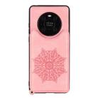 For Huawei Mate 40 Pro Mandala Embossed PU + TPU Case with Holder & Card Slots & Photo Frame & Strap(Rose Gold) - 2