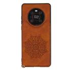 For Huawei Mate 40 Pro Mandala Embossed PU + TPU Case with Holder & Card Slots & Photo Frame & Strap(Brown) - 2