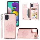 For Samsung Galaxy A02s (US Version) Mandala Embossed PU + TPU Case with Holder & Card Slots & Photo Frame & Strap(Rose Gold) - 1