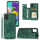 For Samsung Galaxy A02s (US Version) Mandala Embossed PU + TPU Case with Holder & Card Slots & Photo Frame & Strap(Green) - 1