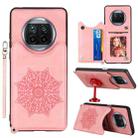 For Xiaomi Mi 10T Lite 5G Mandala Embossed PU + TPU Case with Holder & Card Slots & Photo Frame & Strap(Rose Gold) - 1