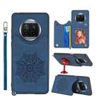 For Xiaomi Mi 10T Lite 5G Mandala Embossed PU + TPU Case with Holder & Card Slots & Photo Frame & Strap(Blue) - 1