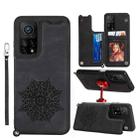 For Xiaomi Mi 10T Pro 5G Mandala Embossed PU + TPU Case with Holder & Card Slots & Photo Frame & Strap(Black) - 1