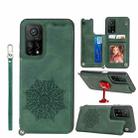 For Xiaomi Mi 10T Pro 5G Mandala Embossed PU + TPU Case with Holder & Card Slots & Photo Frame & Strap(Green) - 1