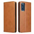 For Samsung Galaxy S20 FE / S20 Lite Fierre Shann PU Genuine Leather Texture Horizontal Flip Leather Case with Holder & Card Slots & Wallet(Brown) - 1