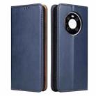 For Huawei Mate 40 Pro Fierre Shann PU Genuine Leather Texture Horizontal Flip Leather Case with Holder & Card Slots & Wallet(Blue) - 1