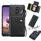 For LG Stylo 4 Shockproof PC + TPU Protective Case, with Card Slots & Wallet & Photo Frame & Lanyard(Black) - 1